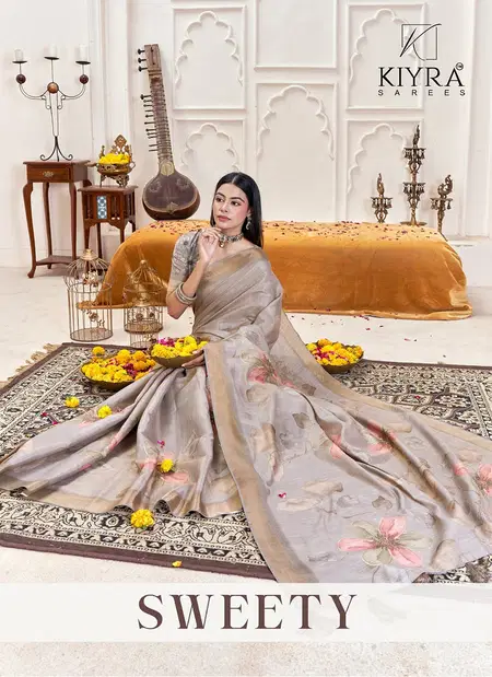 Sweety By Kiyra Simmer Silk Saree Wholesale Clothing Suppliers In India